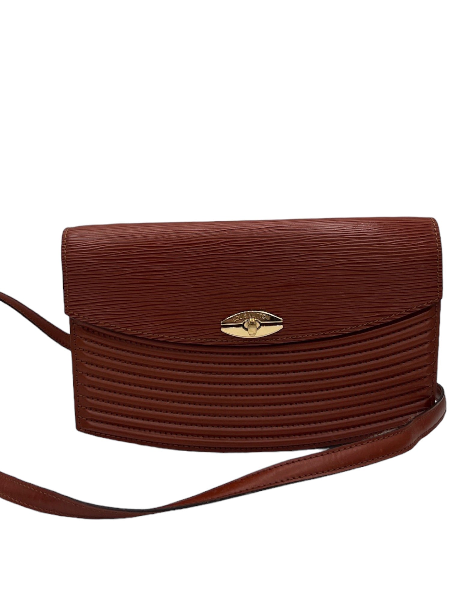 LOUIS VUITTON - Bolso de hombro Presbourg Epi de piel marrón keniana