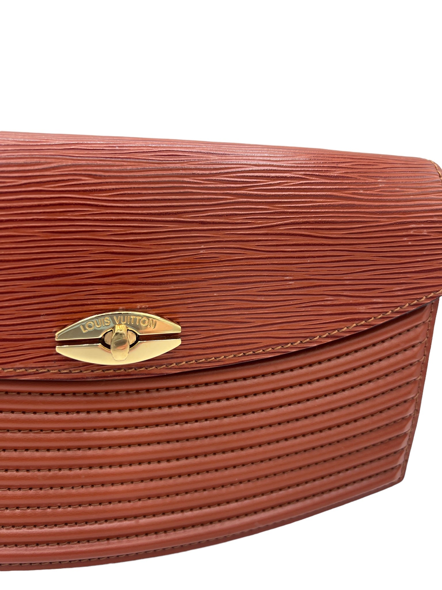 LOUIS VUITTON - Bolso de hombro Presbourg Epi de piel marrón keniana