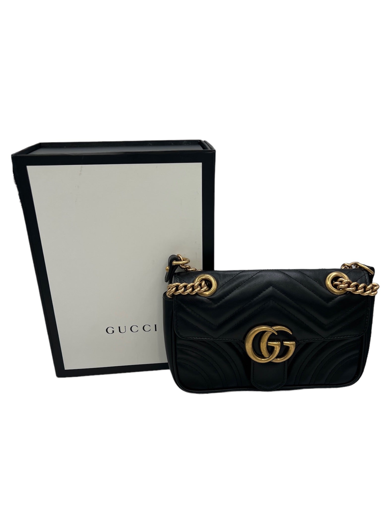 GUCCI - Bolso bandolera GG Marmont de piel negra