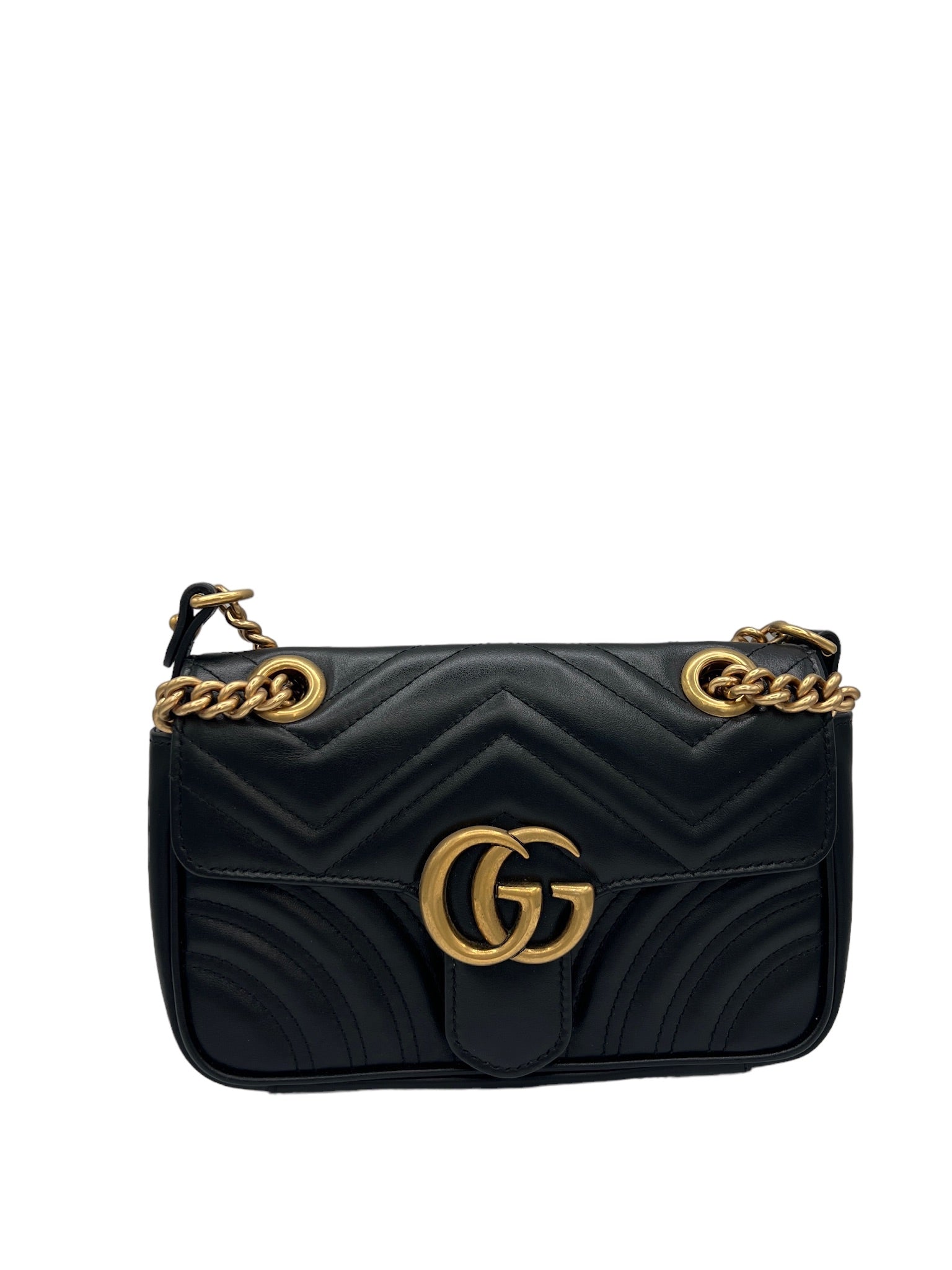 GUCCI - Bolso bandolera GG Marmont de piel negra