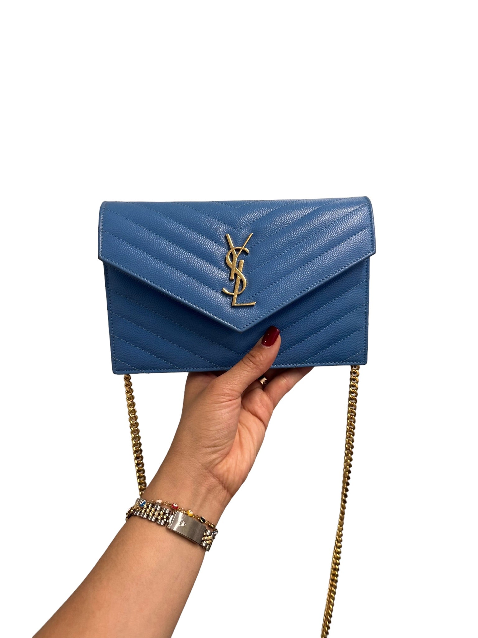 SAINT LAURENT - Small Grain De Poudre Envelope WOC
