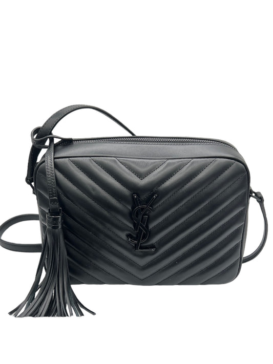 SAINT LAURENT - Medium Lou Black Monogramme Crossbody Bag