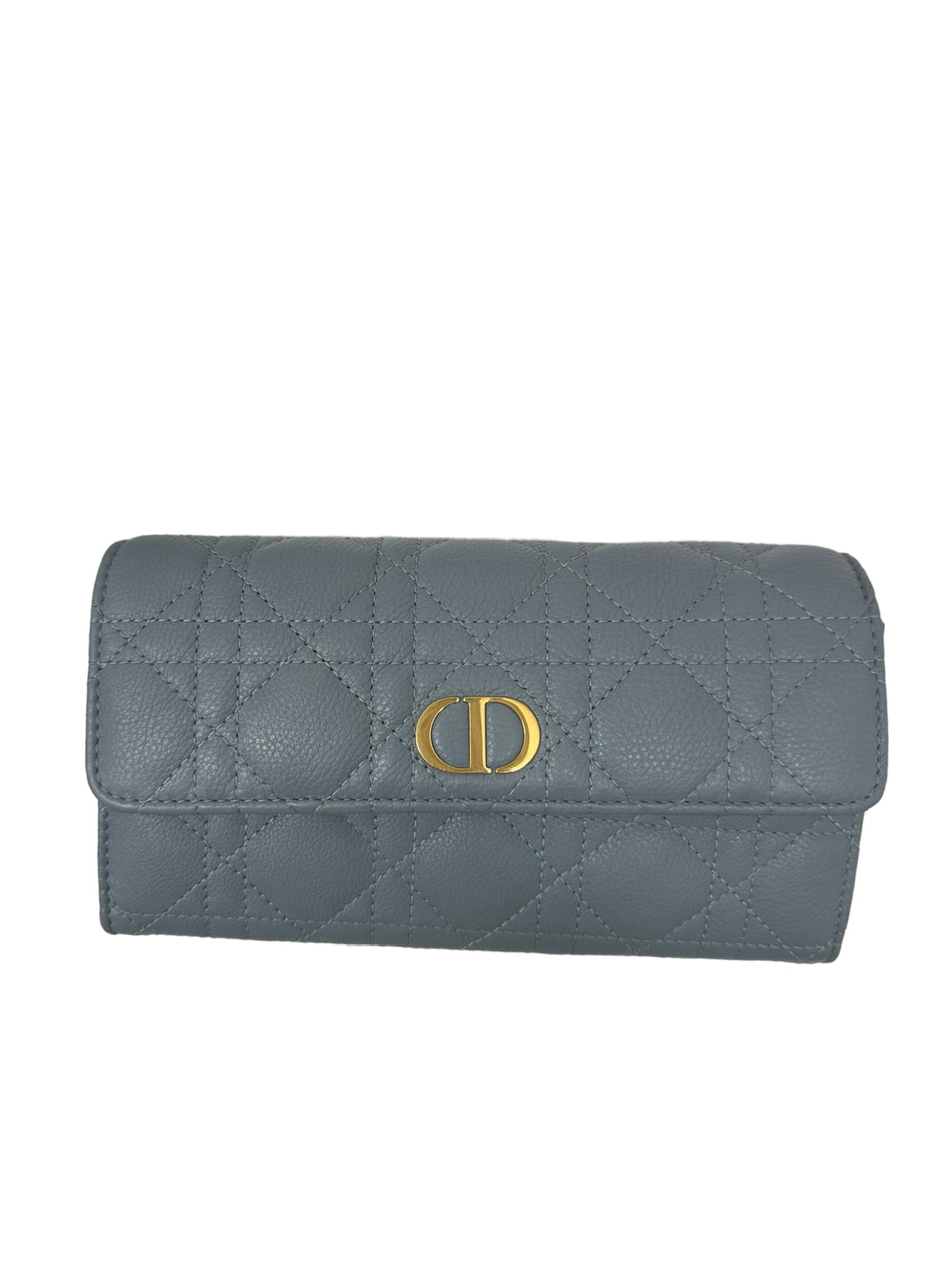 DIOR - Cartera Caro de piel de becerro flexible color azul nube