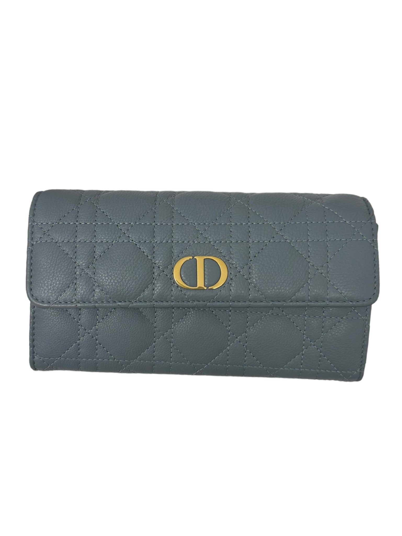 DIOR - Cartera Caro de piel de becerro flexible color azul nube