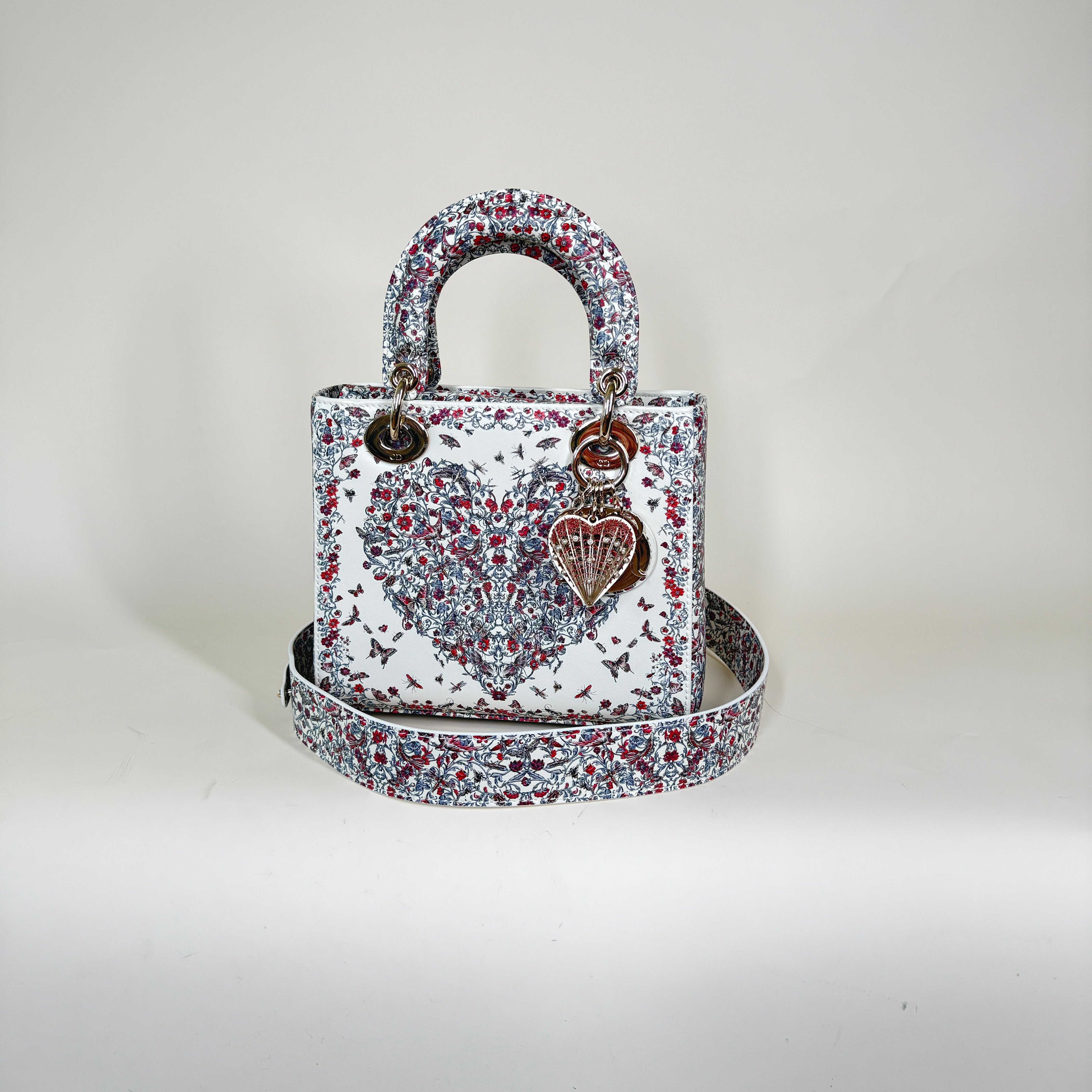 PRE-OWNED Dioramour Lady Dior My ABCDior Bag in Latte Calfskin