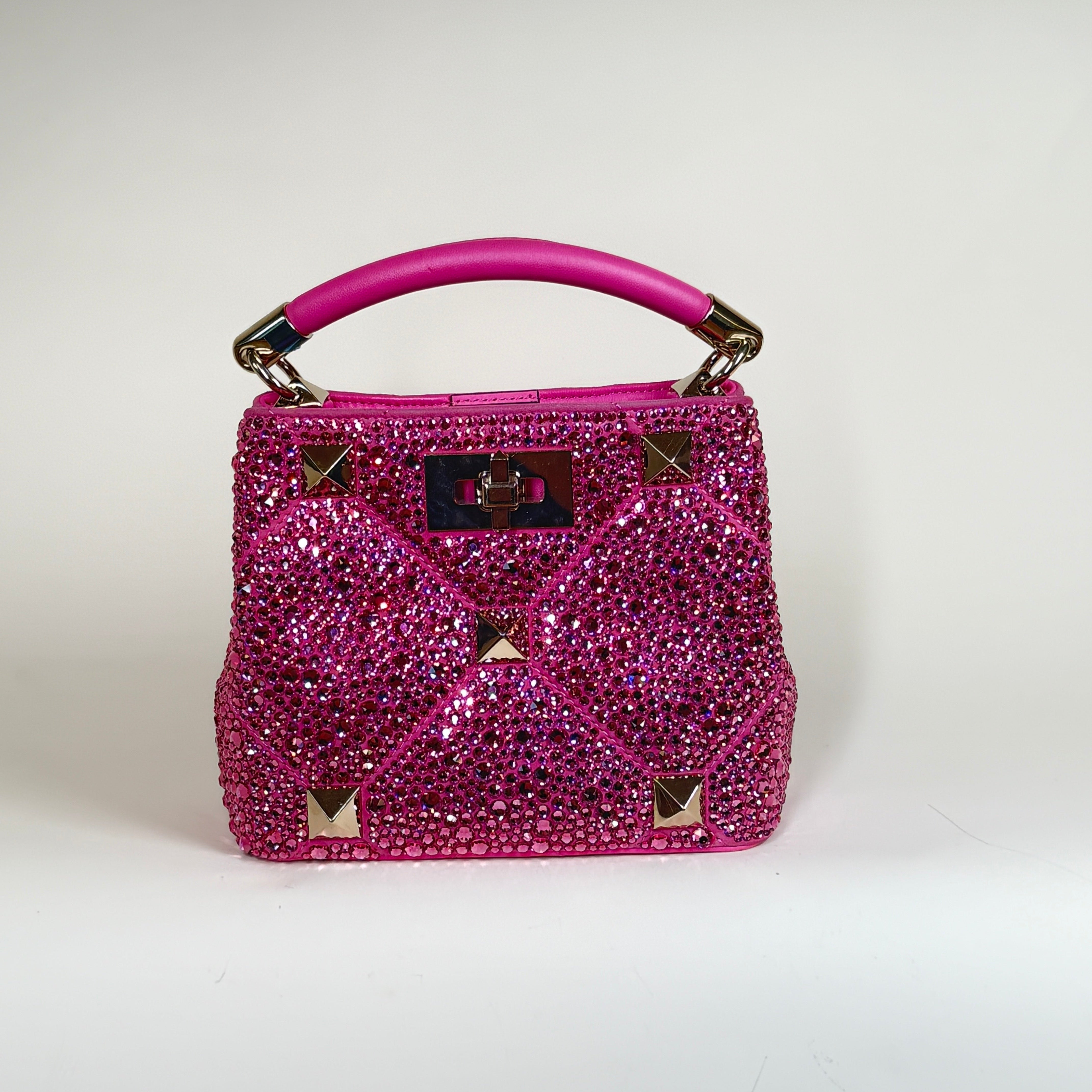 PRE-OWNED  Stud Small Crystal Shoulder Bag