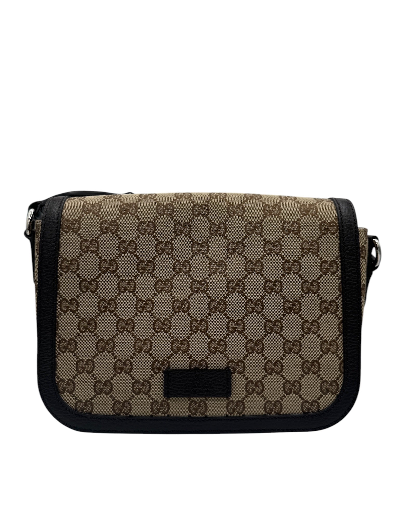 Bolso bandolera tipo mensajero de lona marrón GG USADO
