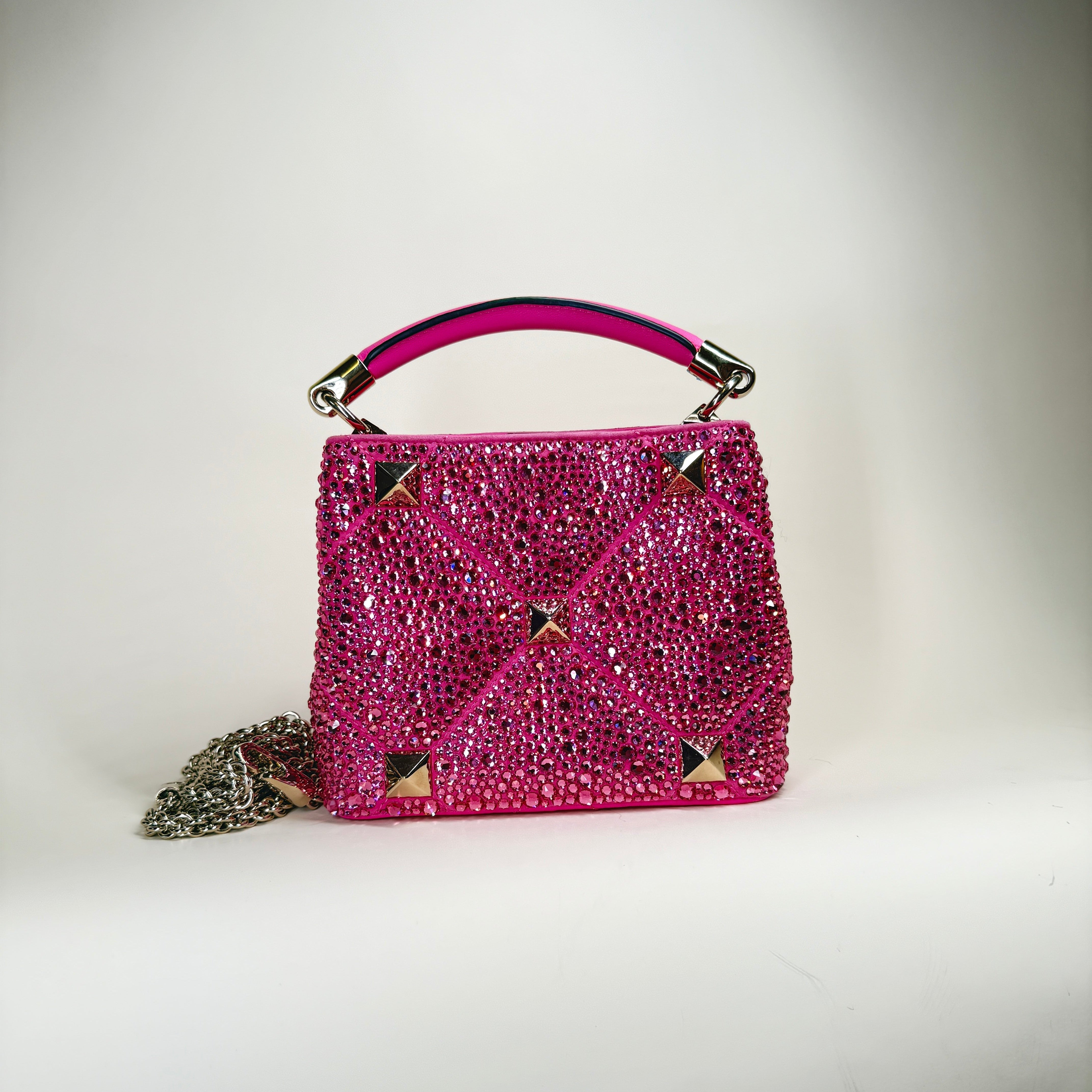 PRE-OWNED  Stud Small Crystal Shoulder Bag