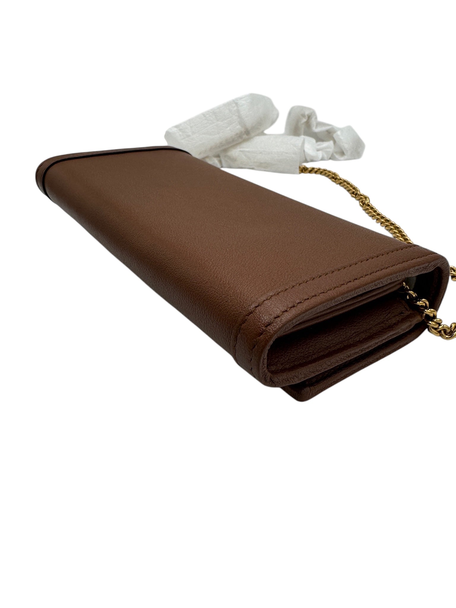 Bolso bandolera GG WOC de piel de becerro marrón de bambú de segunda mano
