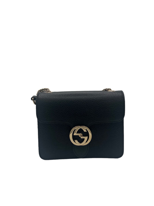 GUCCI - Black GG Interlocking Crossbody Bag