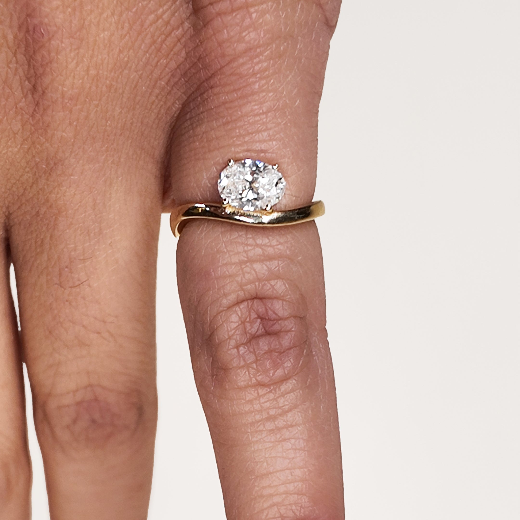 Lab Diamond Oval Pinky Ring - 0.75 ct