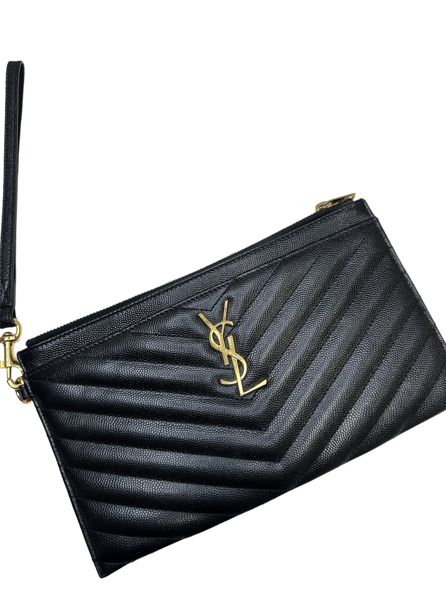 SAINT LAURENT - Black Grain De Poudre Bill Pouch