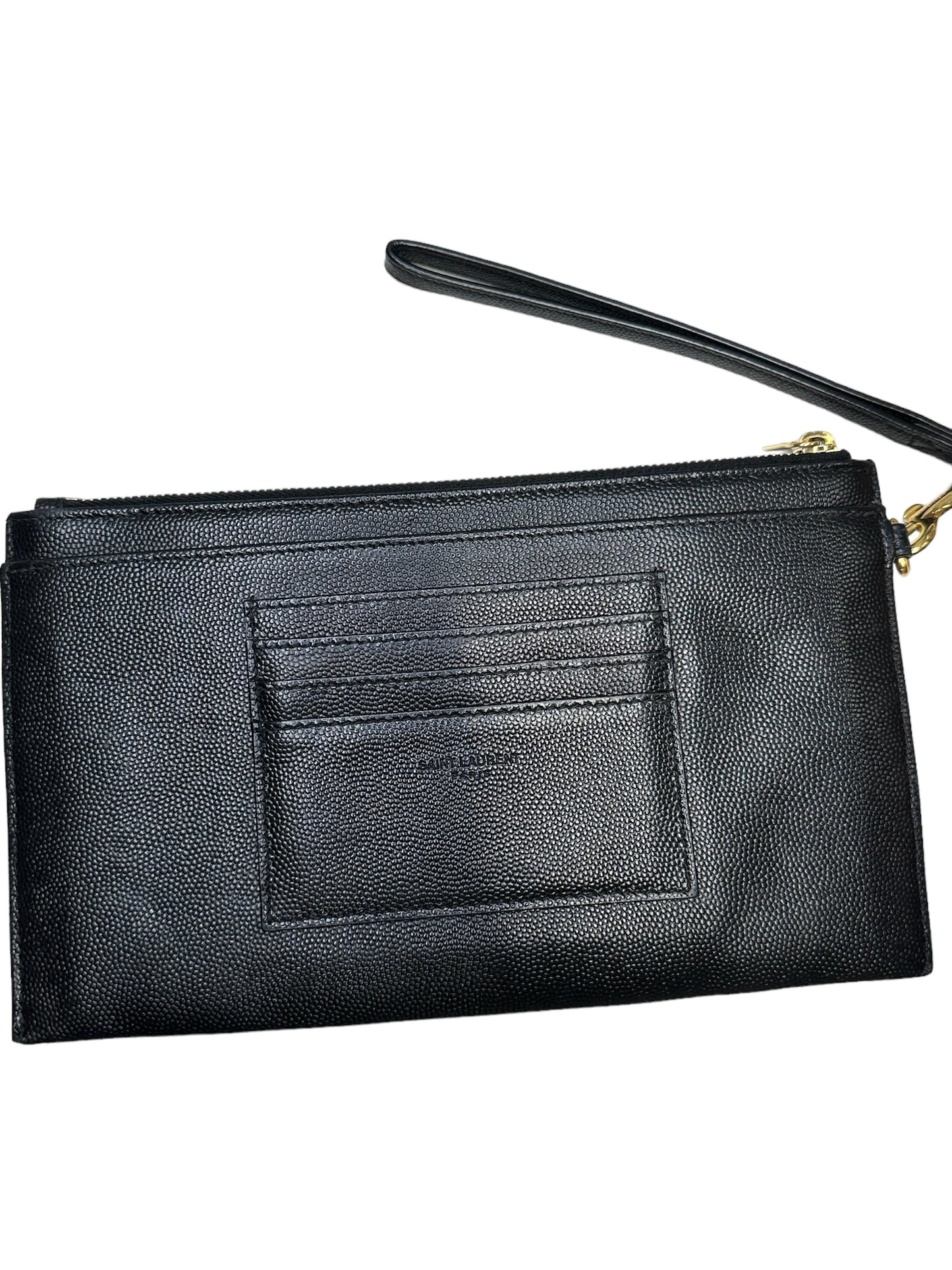 SAINT LAURENT - Black Grain De Poudre Bill Pouch