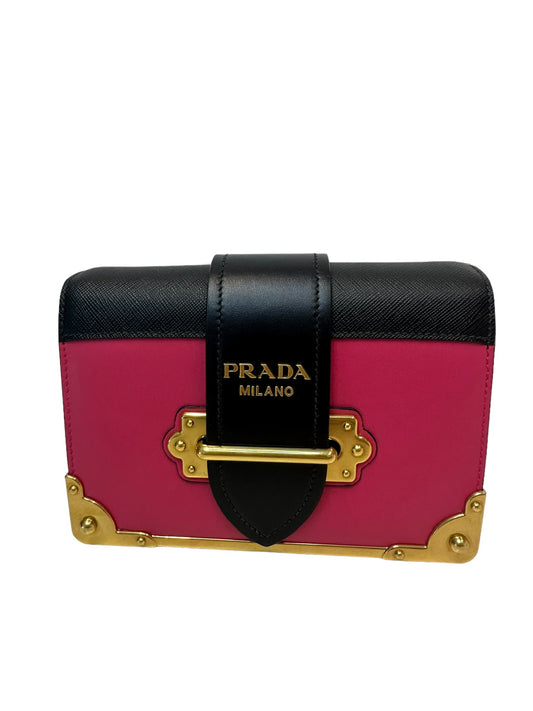 PRADA - Cahier Crossbody Bag City Calf and Saffiano Small