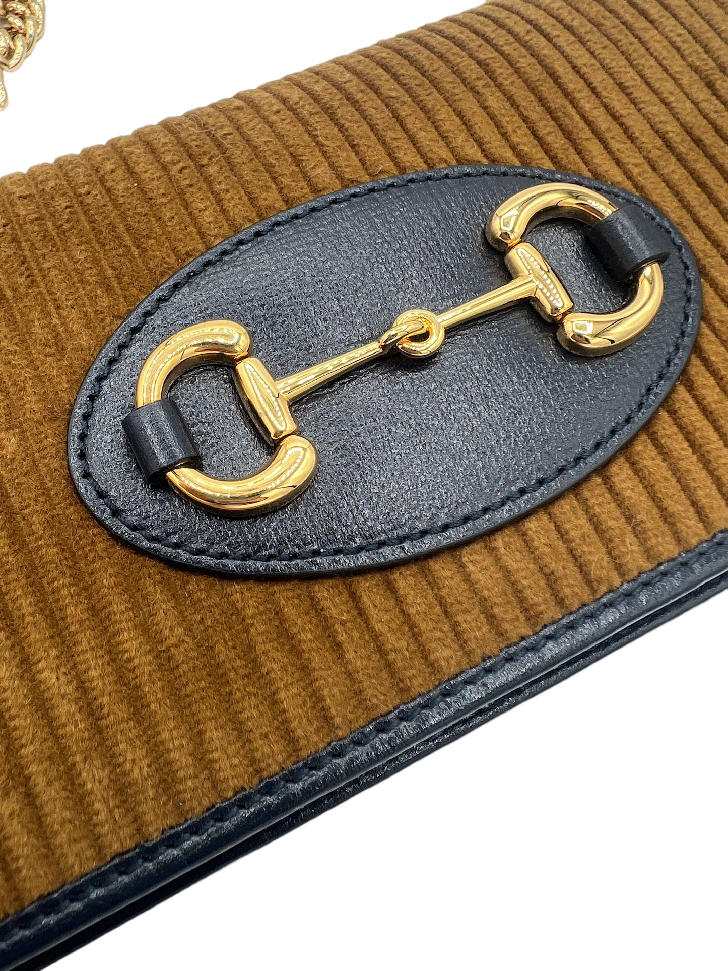 GUCCI - Corduroy Horsebit Wallet On Chain