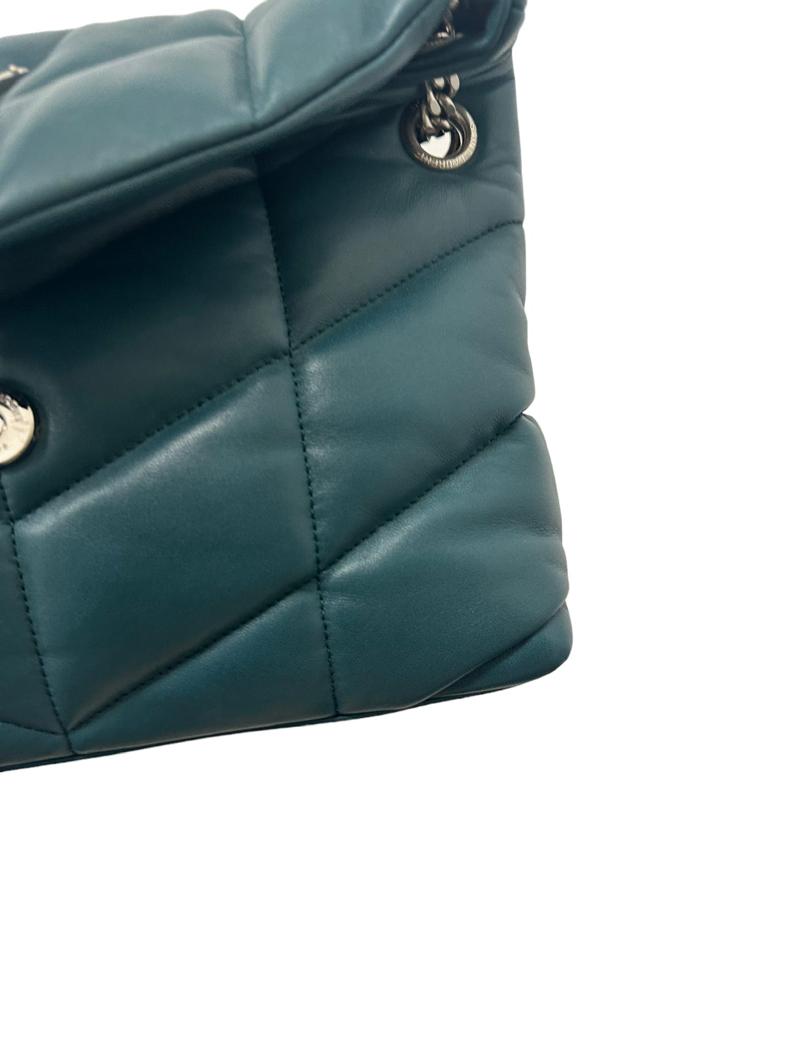 SAINT LAURENT - Loulou Green LAMBSKIN LouLou Puffer Small