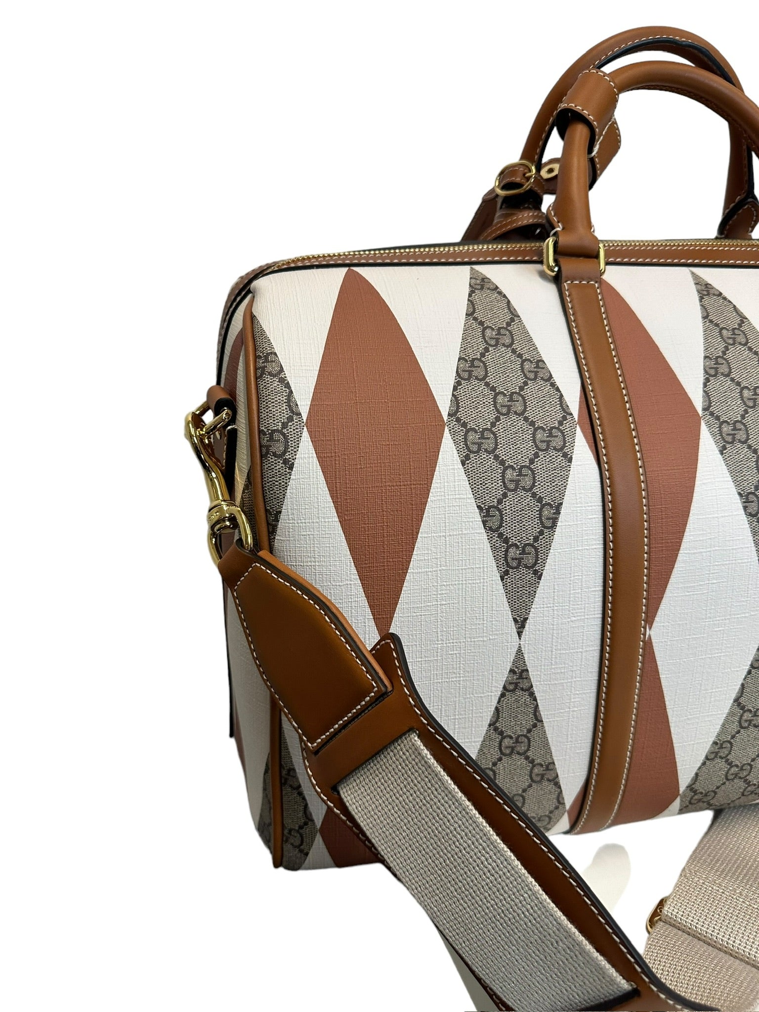 GUCCI - Bolso de lona GG Supreme grande con diseño de rombos en color marrón