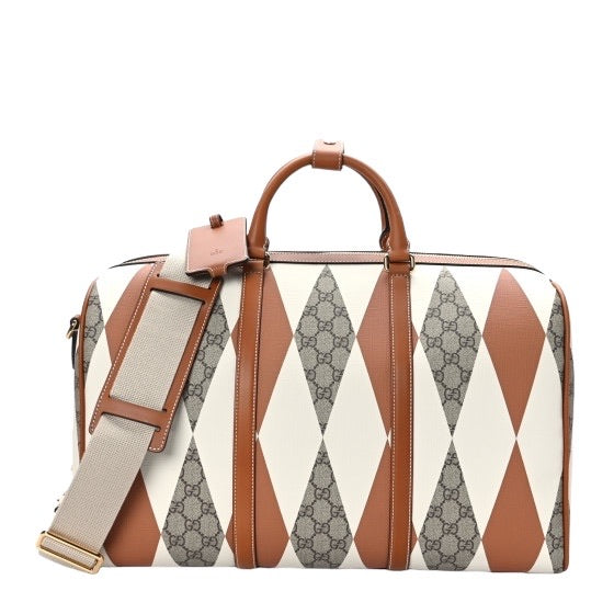 GUCCI - Bolso de lona GG Supreme grande con diseño de rombos en color marrón