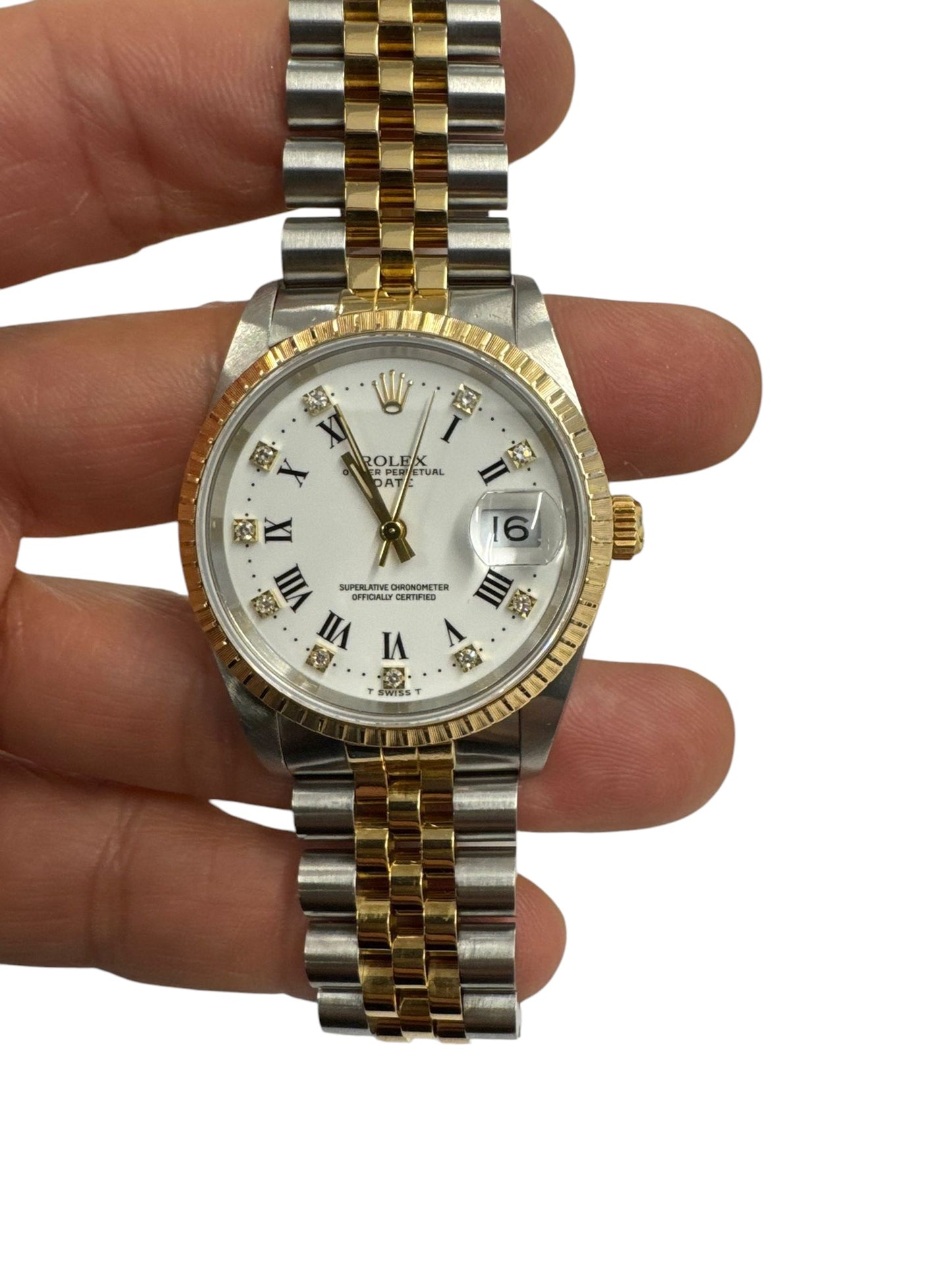 PRE-OWNED Stainless Steel 18k Yellow Gold Jubilee Women's Watch