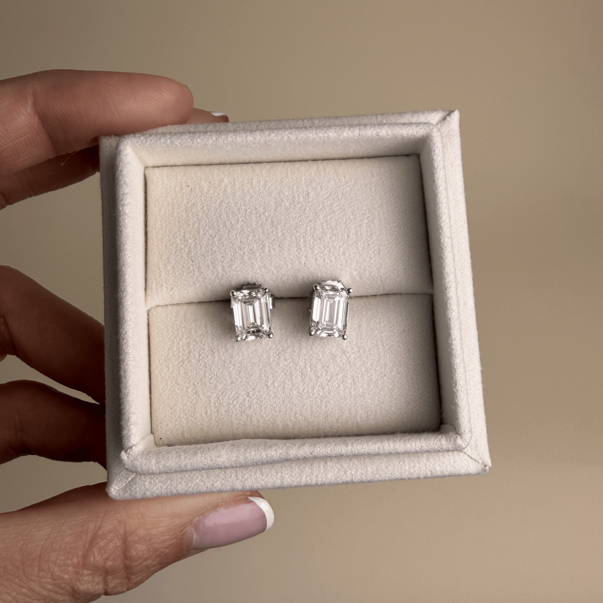 TDC - Emerald Lab Grown Diamond Stud Earrings