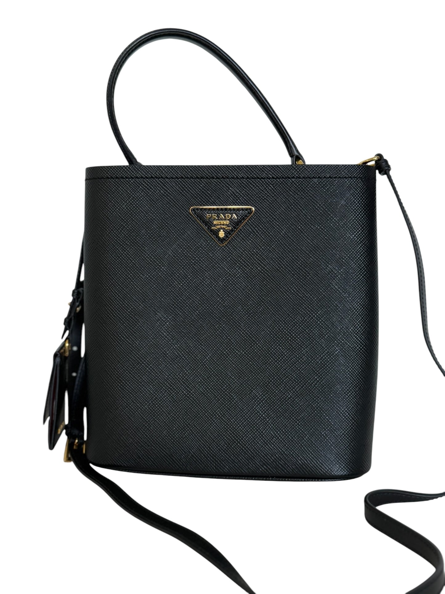 Bolso de hombro Panier Saffiano negro USADO