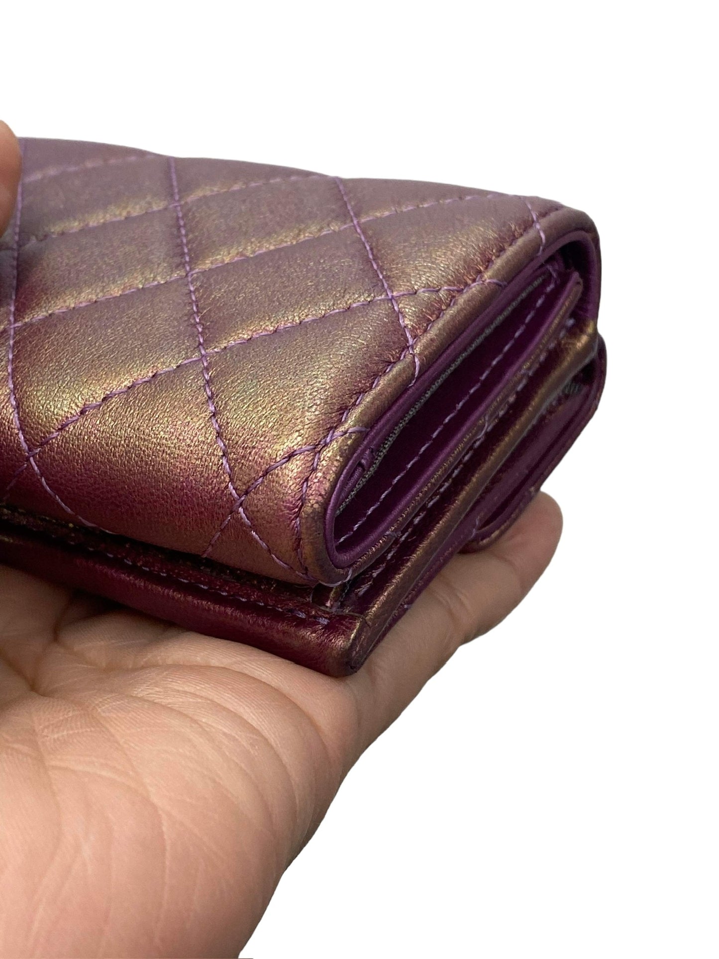 CHANEL - Iridescent Lambskin Quilted Small Flap Wallet