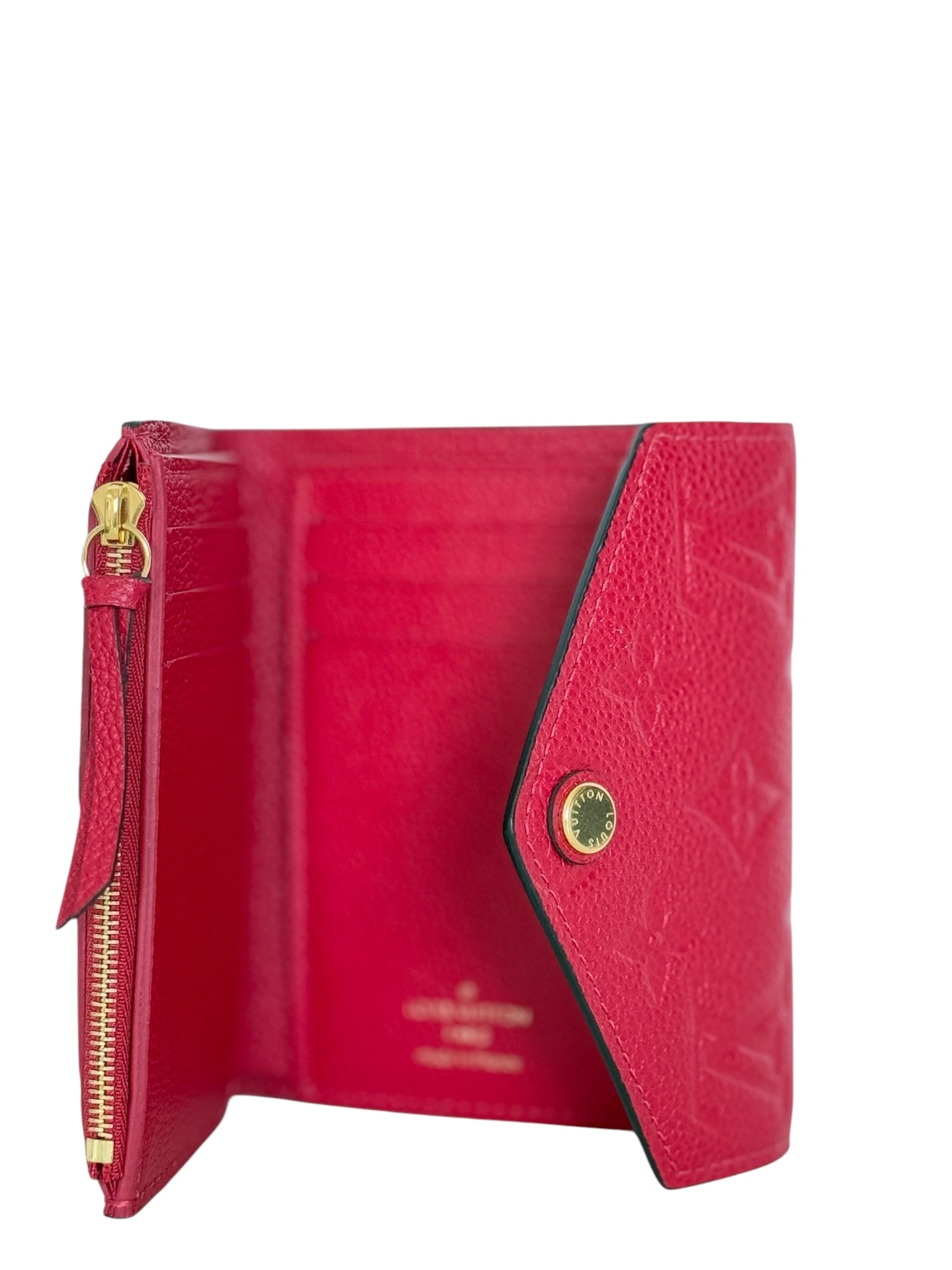 PRE-OWNED LV Victorine Red Leather Wallet