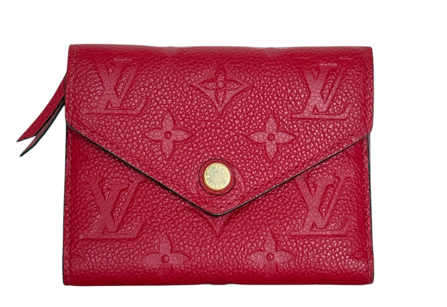 PRE-OWNED LV Victorine Red Leather Wallet