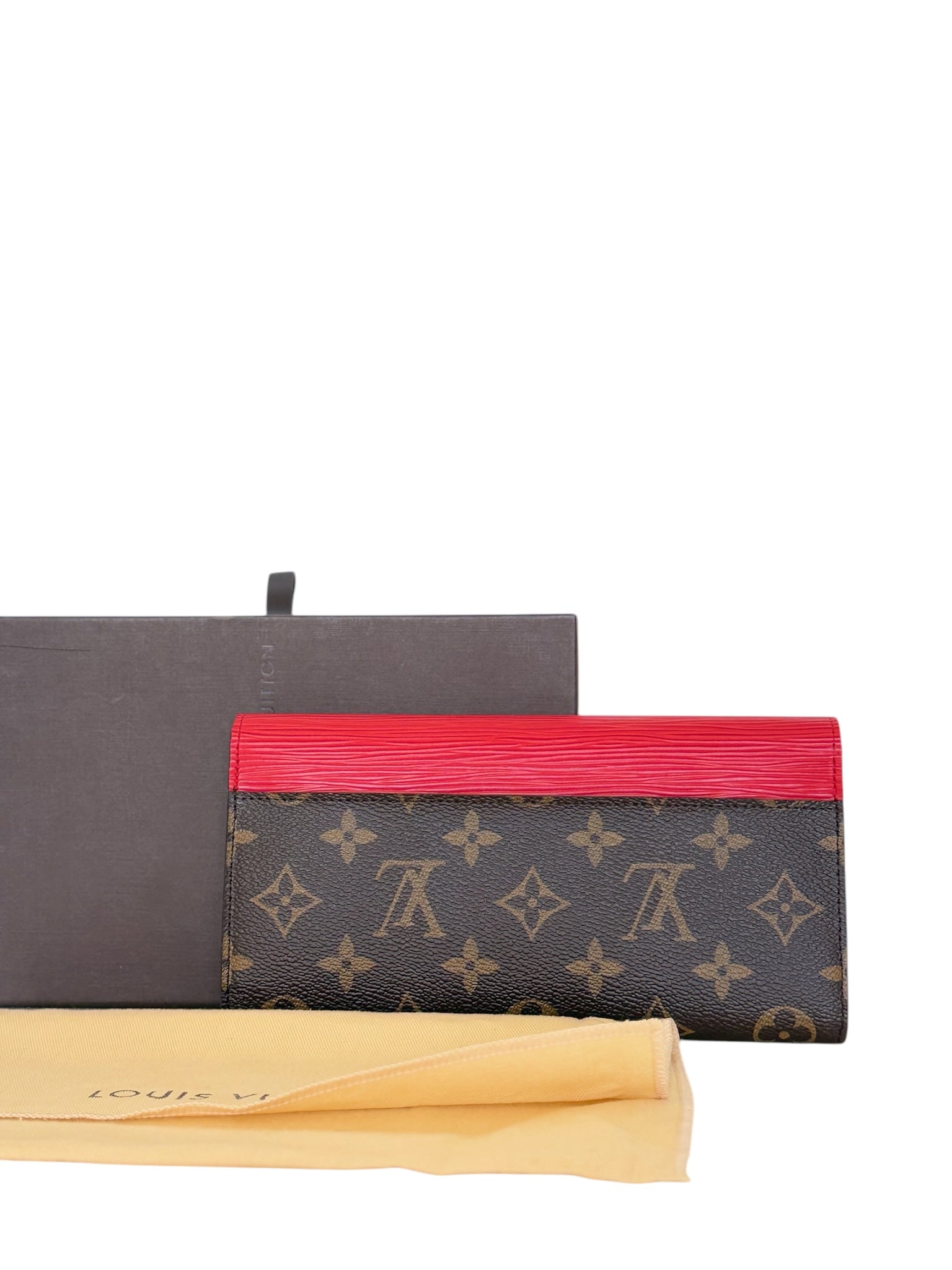 PRE-OWNED LV Monogram and Epi Red Maire-Lou Wallet