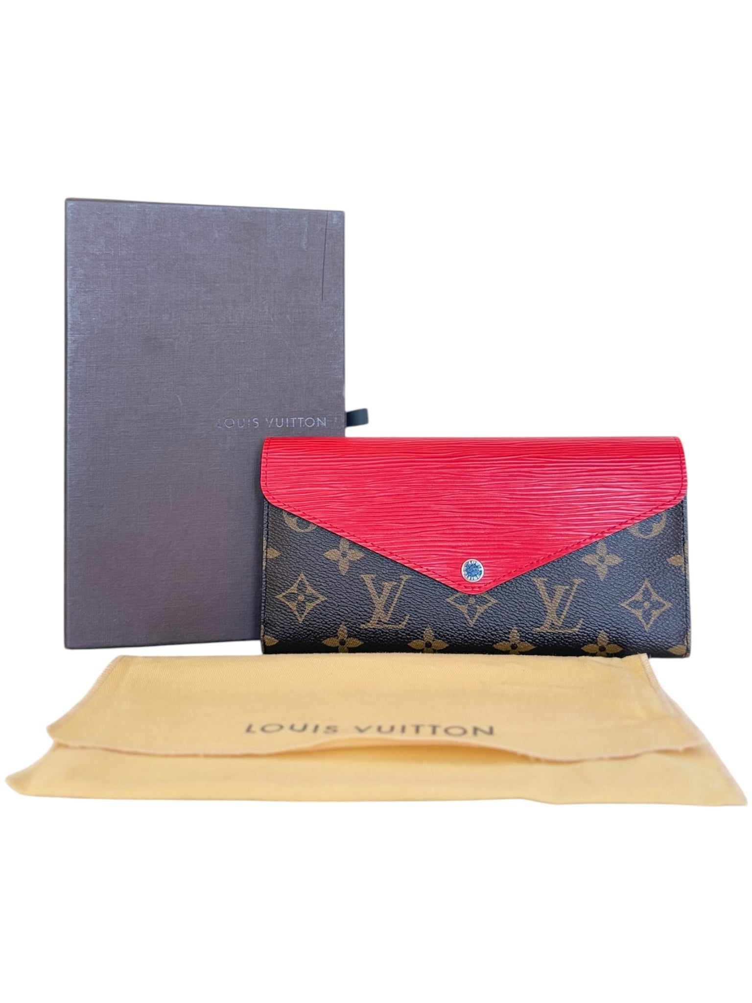 PRE-OWNED LV Monogram and Epi Red Maire-Lou Wallet