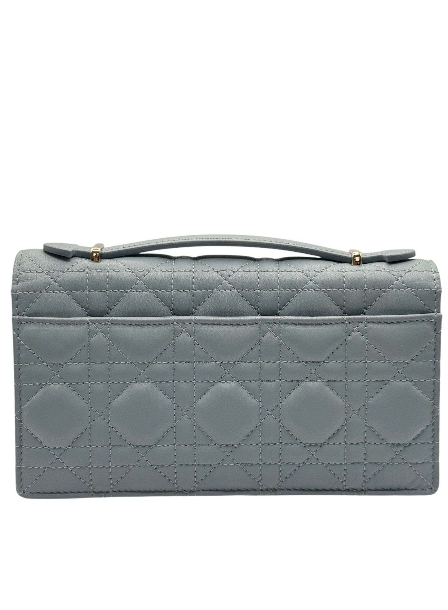 PRE-OWNED My Dior Blue Gray Lambskin Mini Shoulder Bag