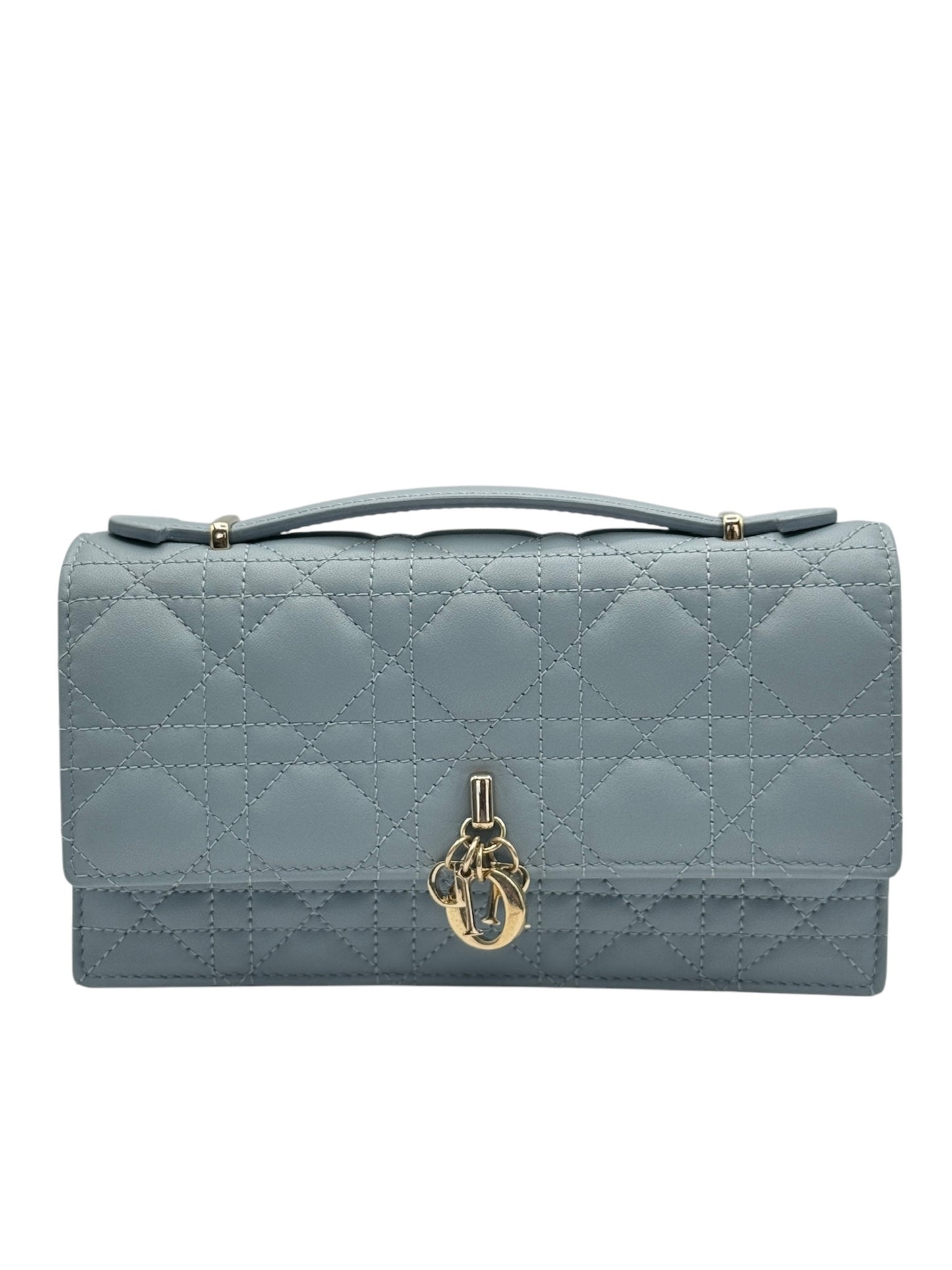 PRE-OWNED My Dior Blue Gray Lambskin Mini Shoulder Bag