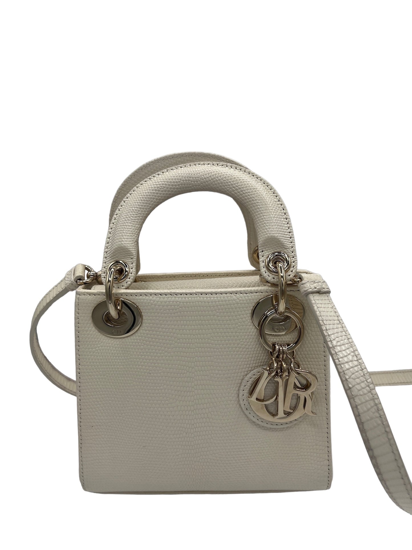 DIOR - Mini Lizard Lady Dior in white