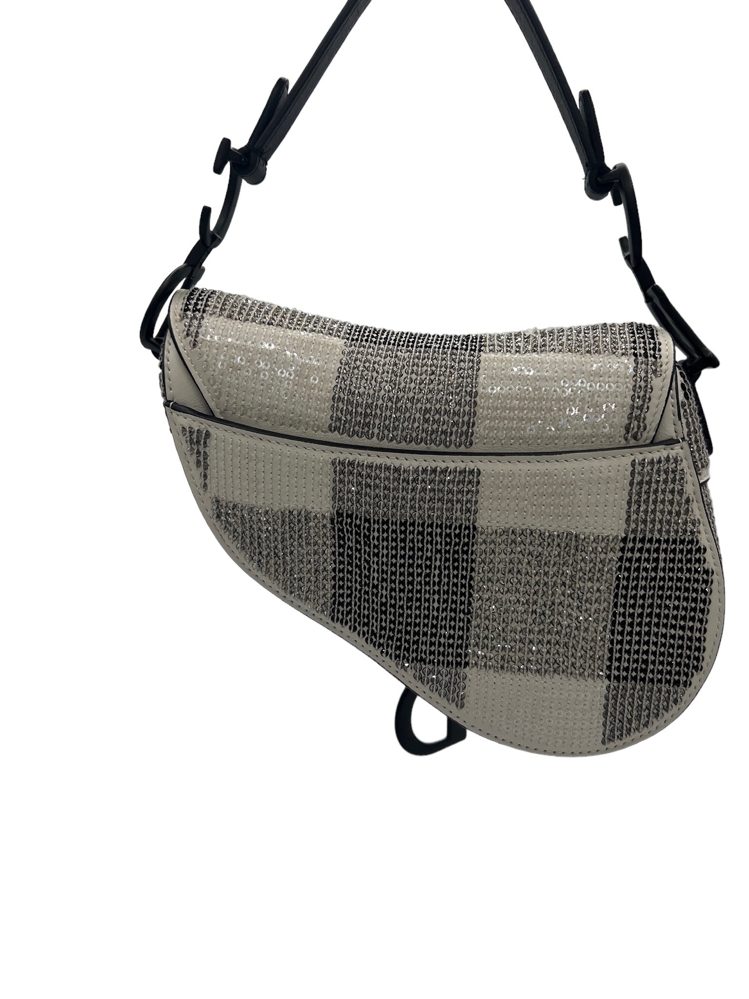 DIOR - Bolso Saddle en piel de becerro con cristales color café con leche