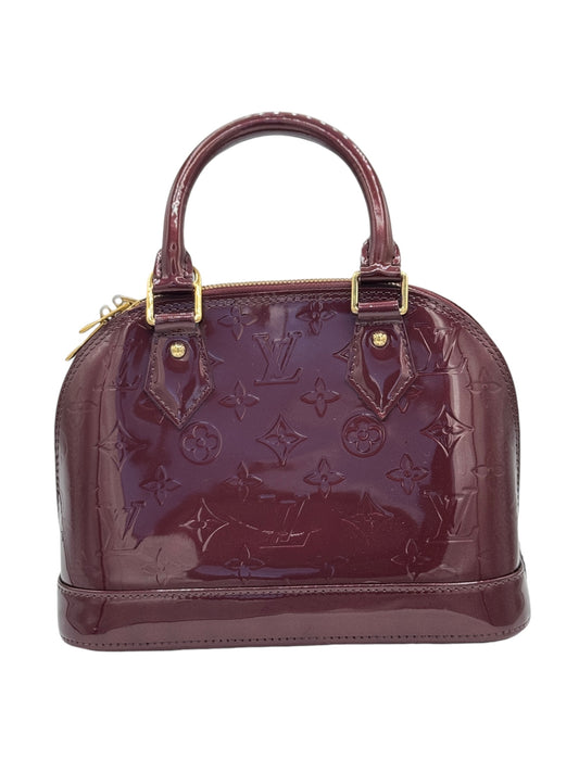 PRE-OWNED Alma BB Monogram Vernis Amarante Burgundy Crossbody Bag