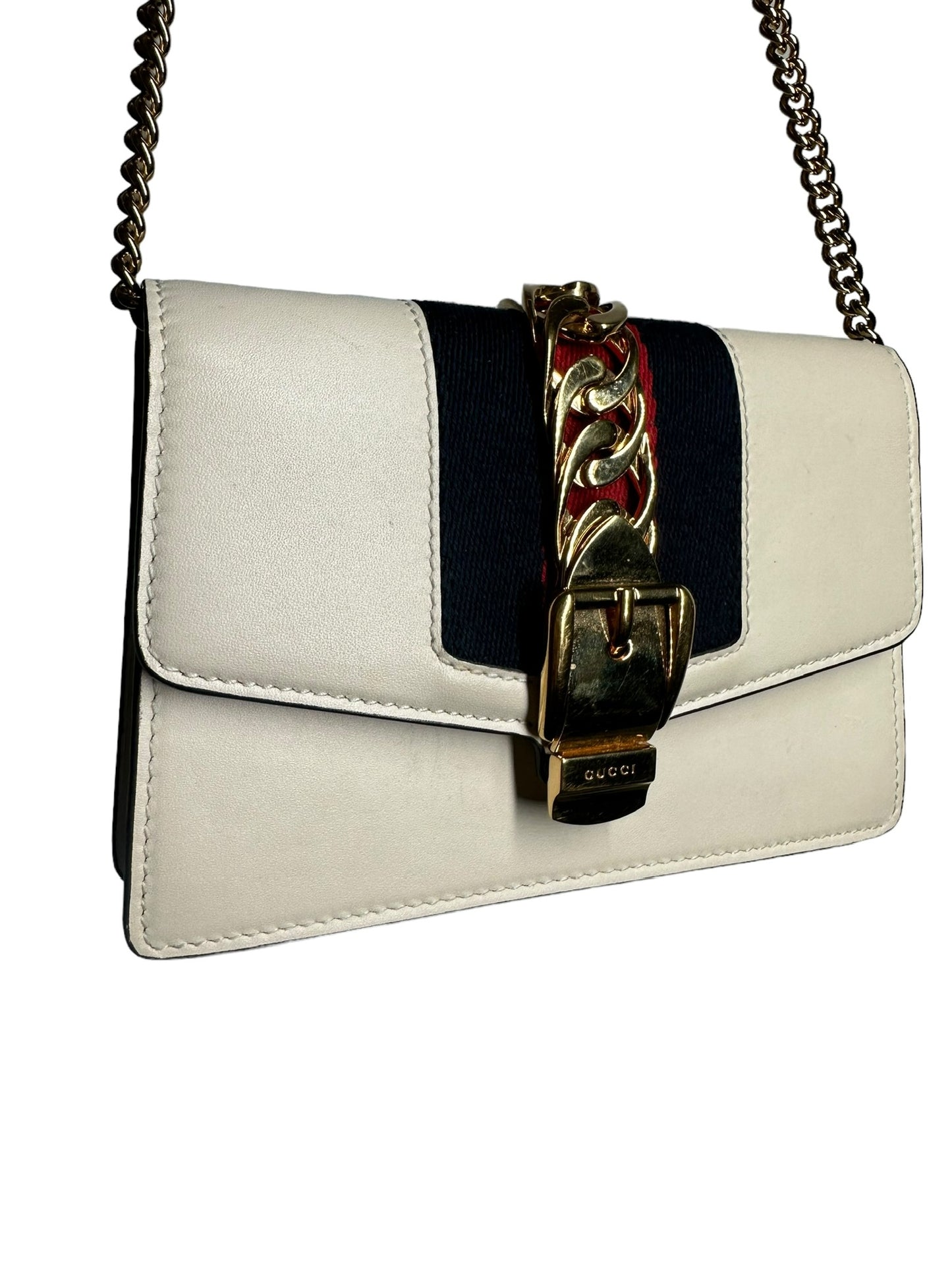 GUCCI - Bolso bandolera Super Mini Sylvie blanco