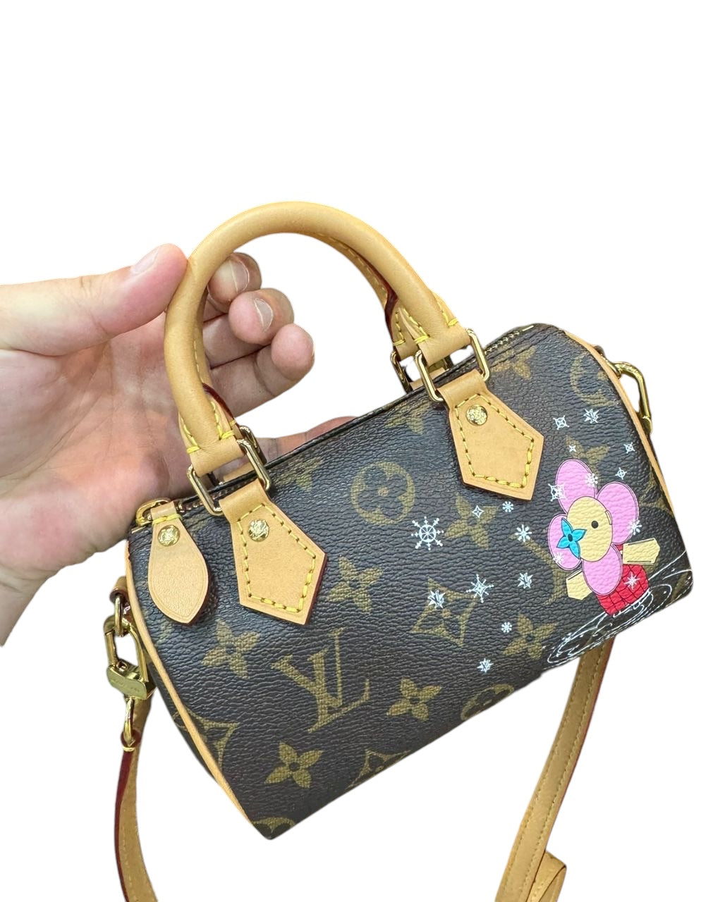 PRE-OWNED LV Monogram Vivienne Nano Speedy Crossbody Bag