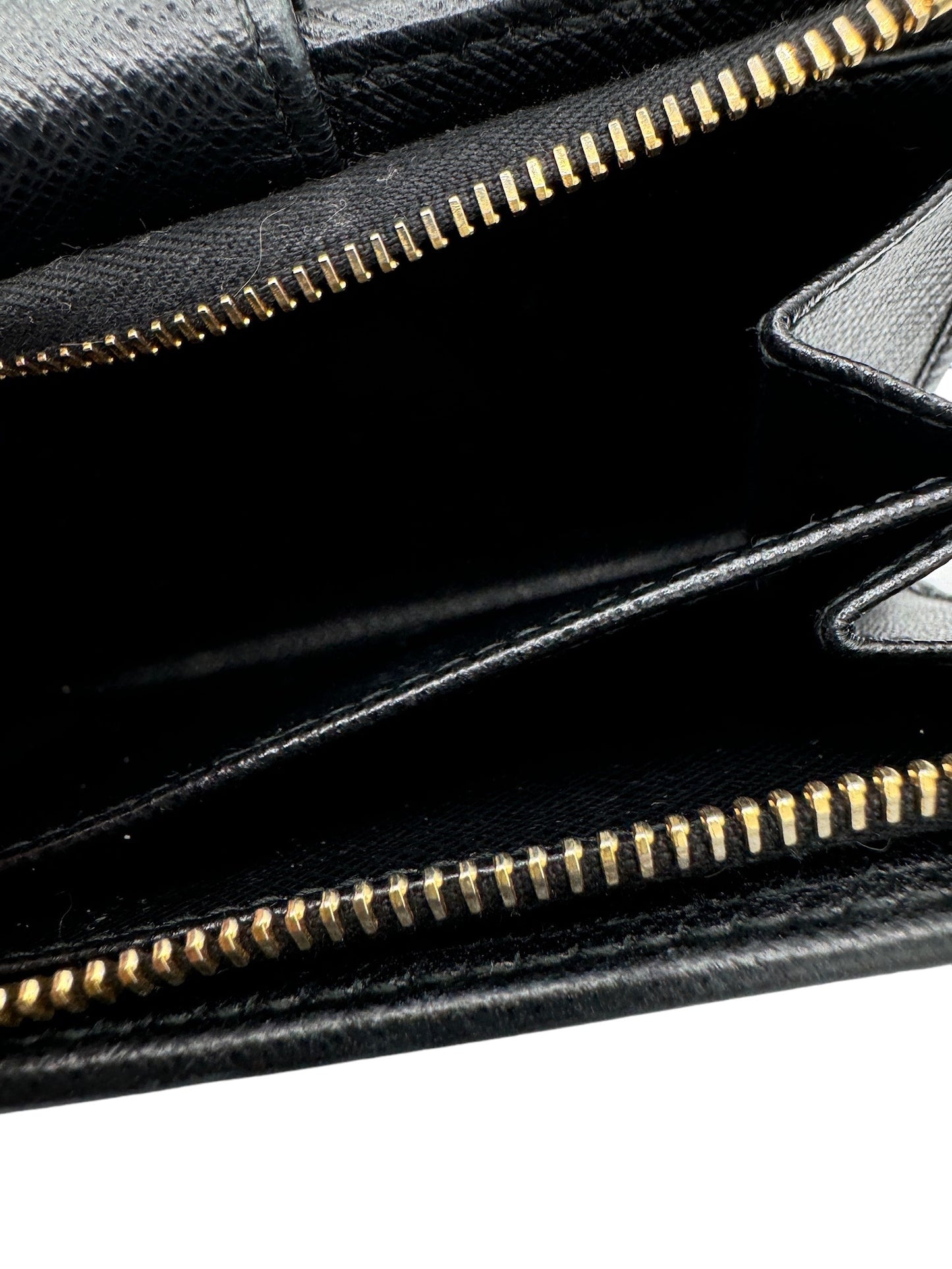 PRADA -  Bifold Wallet Black Saffiano Metal Leather