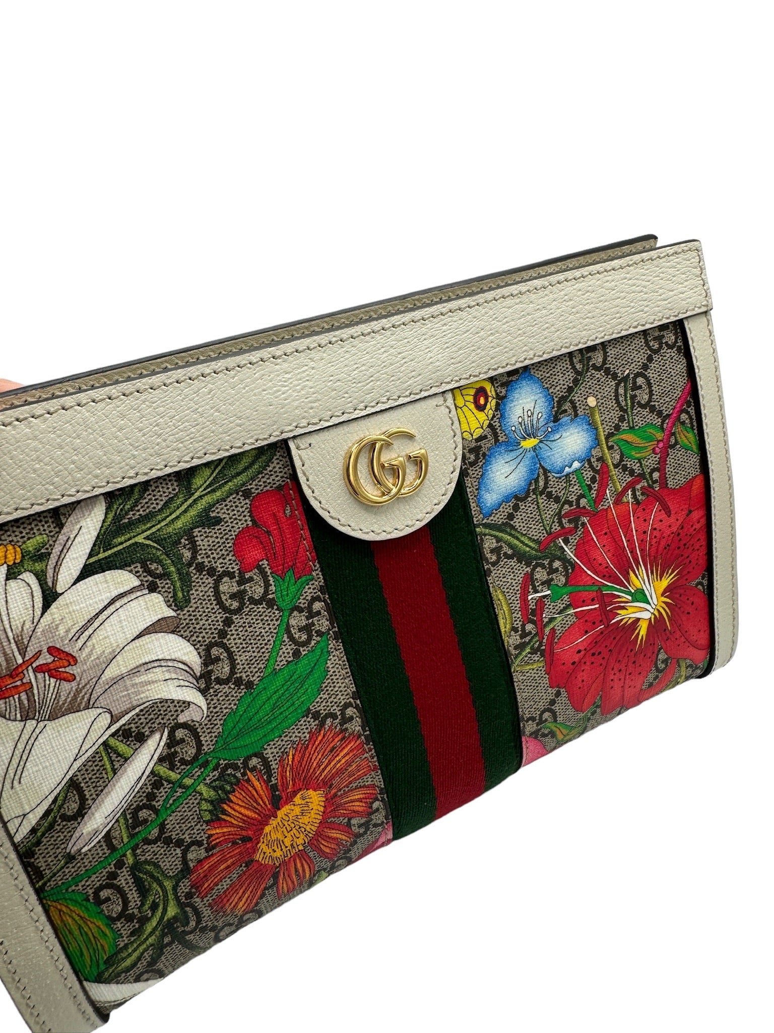 GUCCI - Bolso de hombro con cadena Ophidia Flora GG de lona revestida