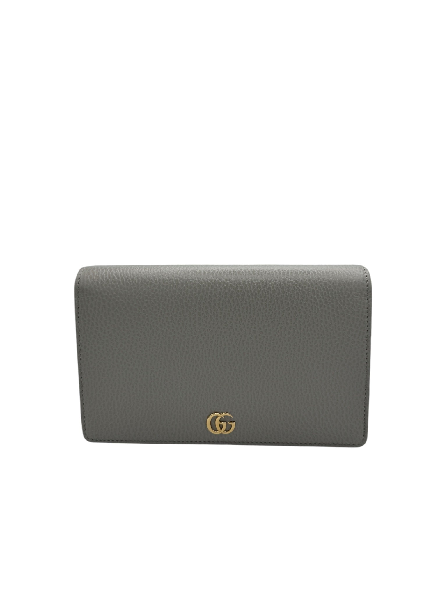 Bolso bandolera mini con cadena GG Marmont gris y rosa claro de segunda mano