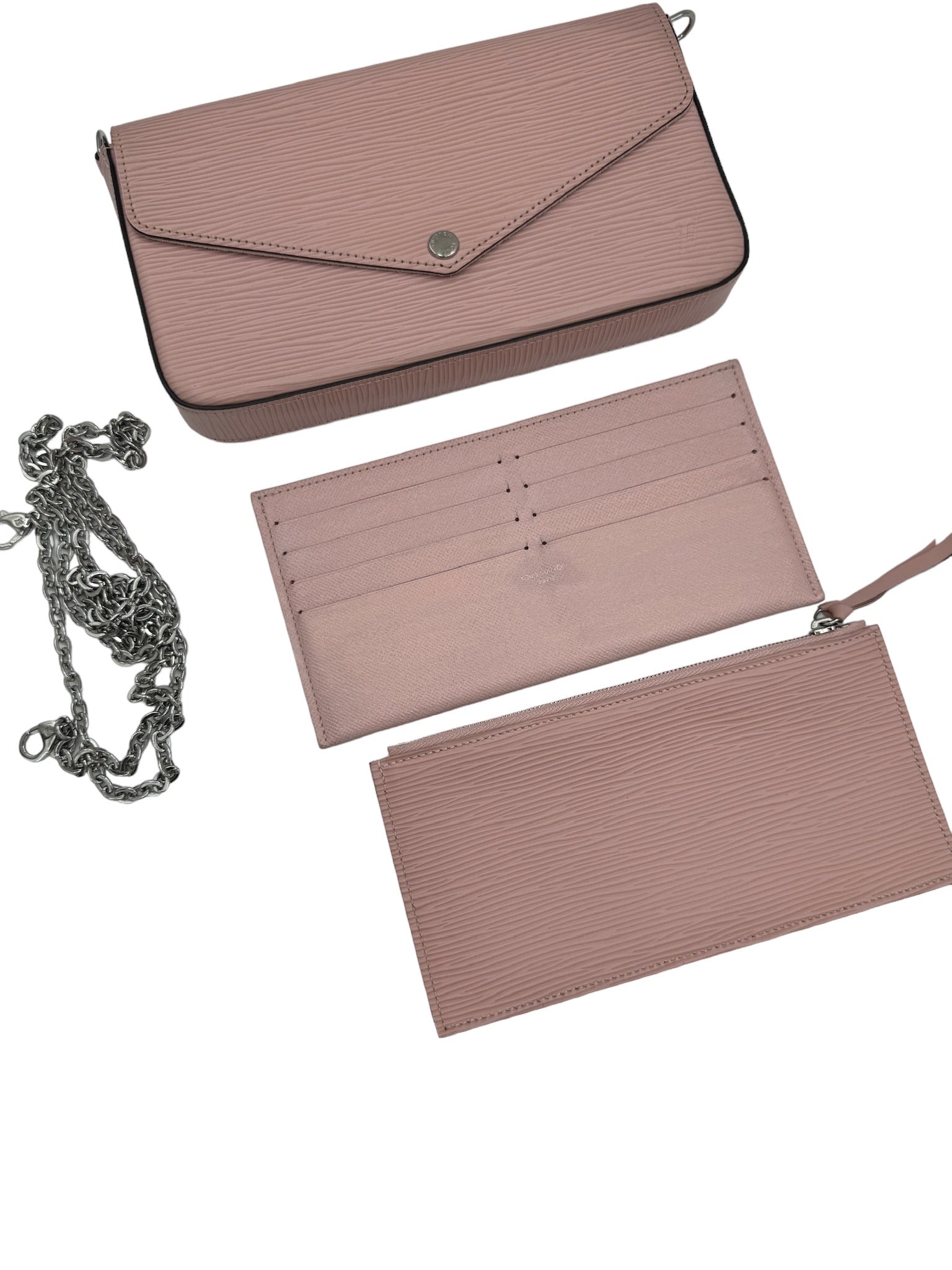 PRE-OWNED LV Felicie Pochette Epi Pink Leather Crossbody Bag