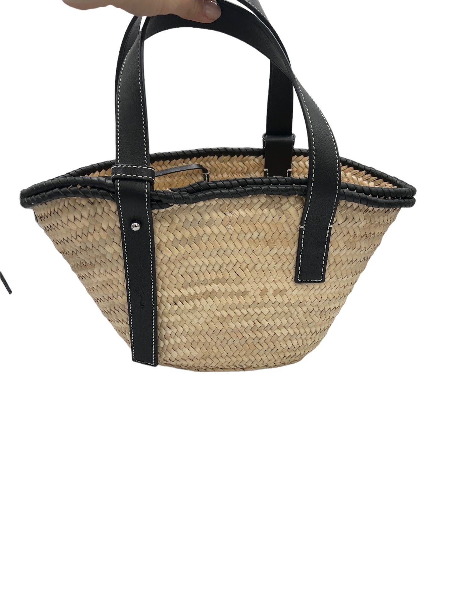 LOEWE - Straw Leather Basket Tote Bag