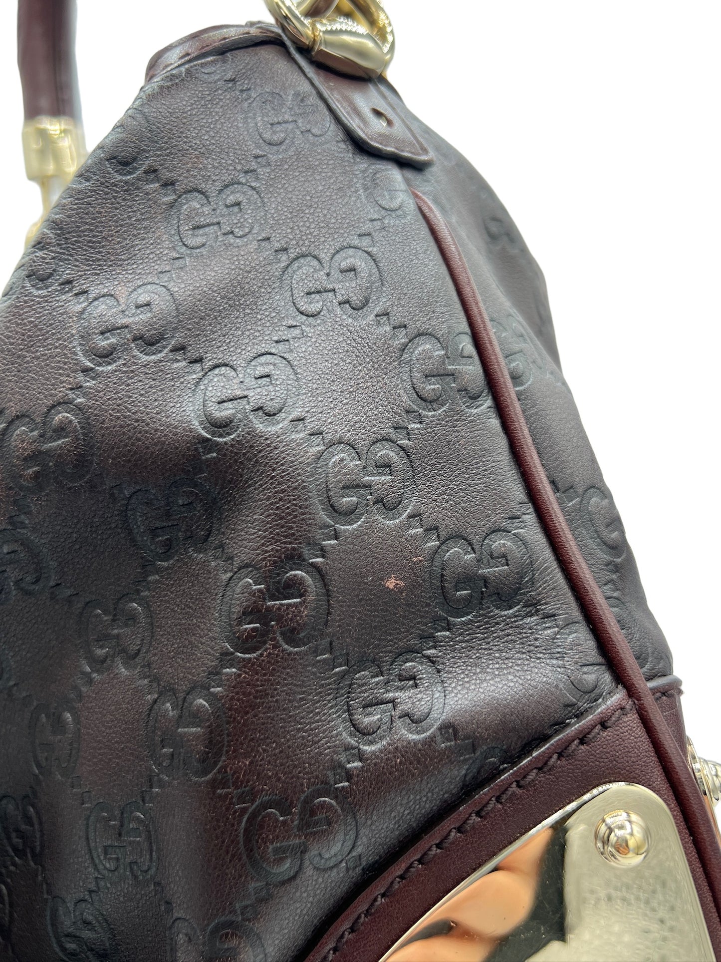 GUCCI - Guccissima Indie Dark Brown Shoulder Bag