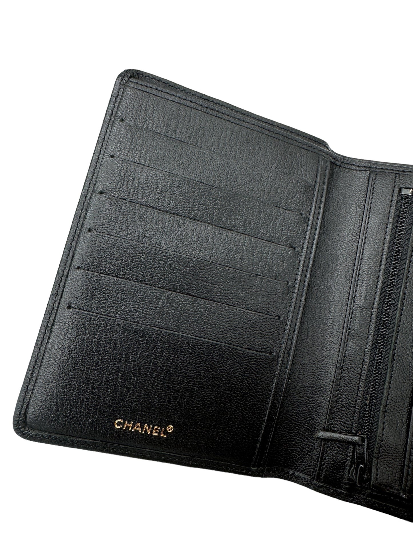 CHANEL - Coco Bifold Wallet Black Leather