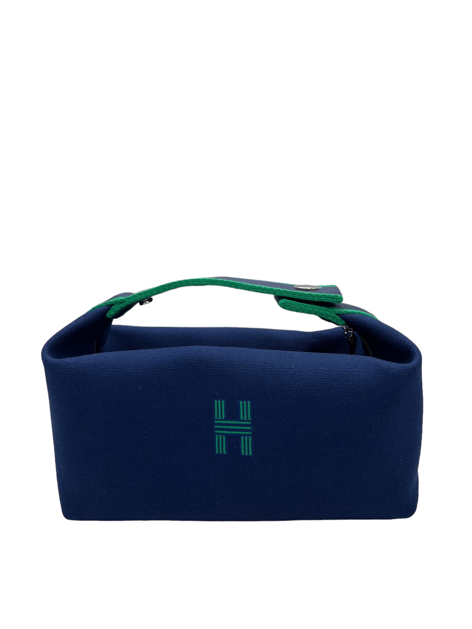 HERMES - Bolso de mano PM Bride-A-Brac de lona color marino