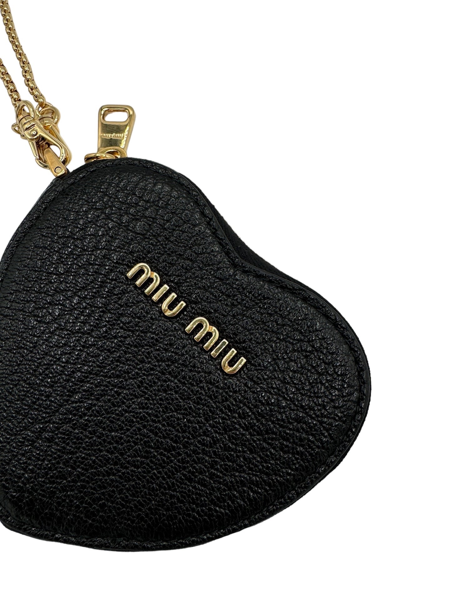 MIU MIU - Coin Case Black Leather Charm