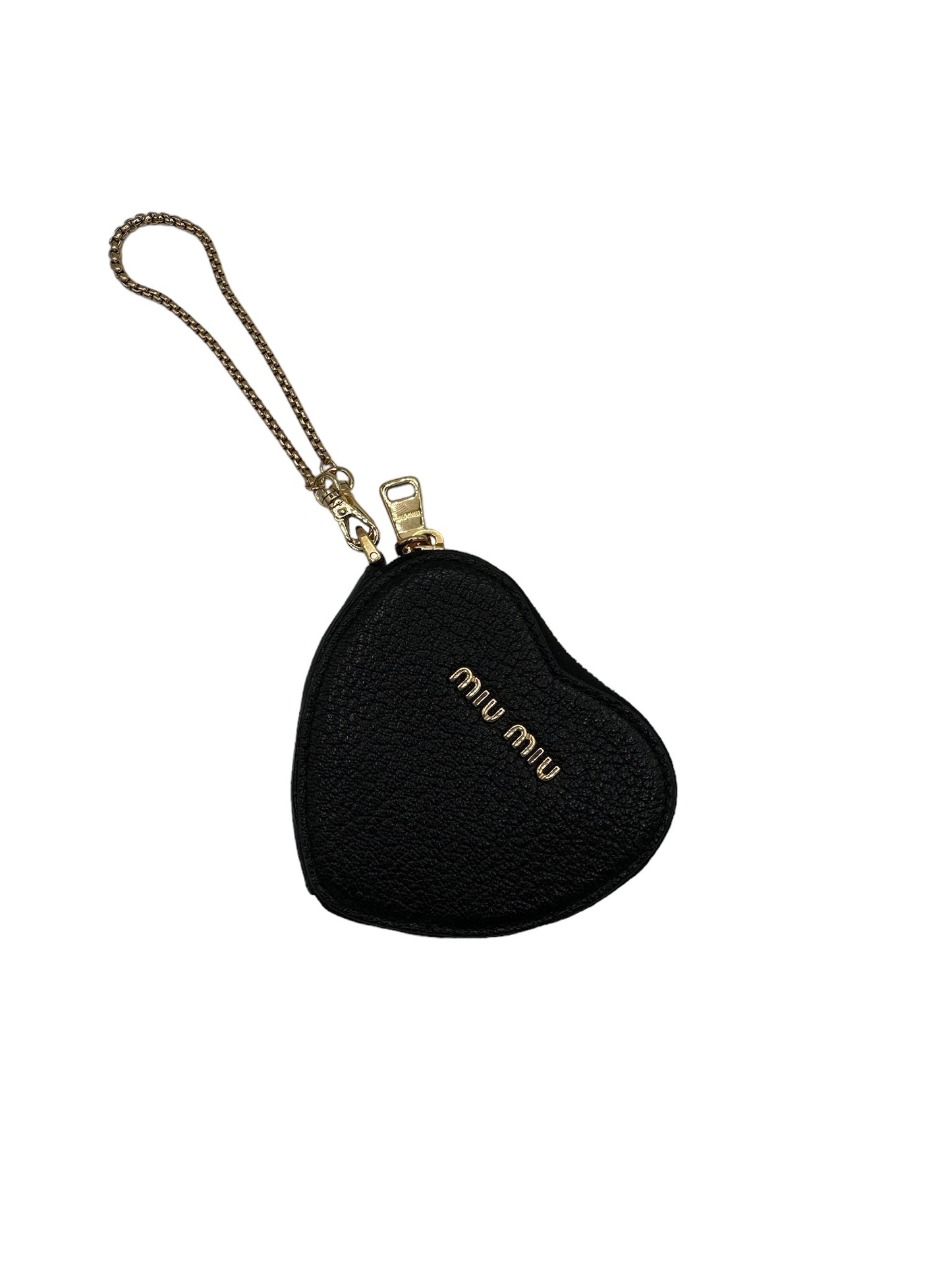 MIU MIU - Coin Case Black Leather Charm