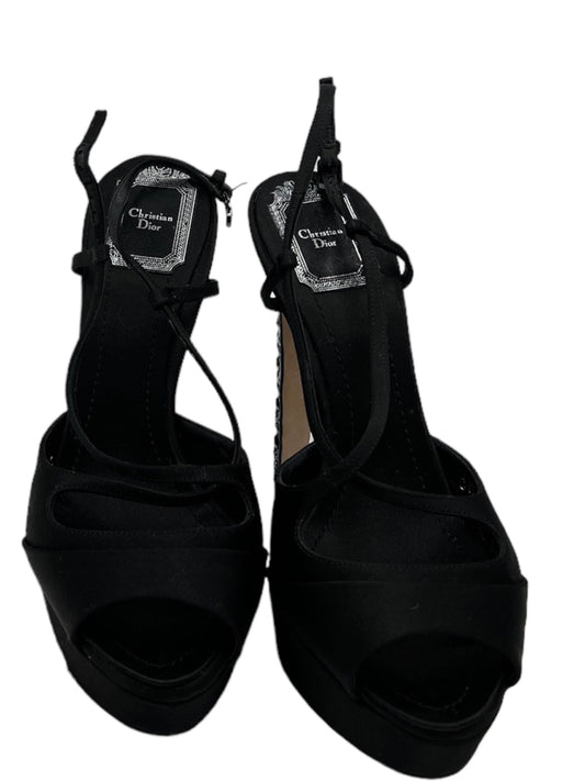 DIOR - Black Satin Sandals