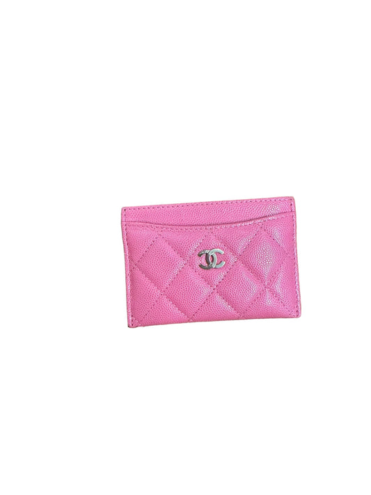 CHANEL - Pink Quilted Caviar Card Case