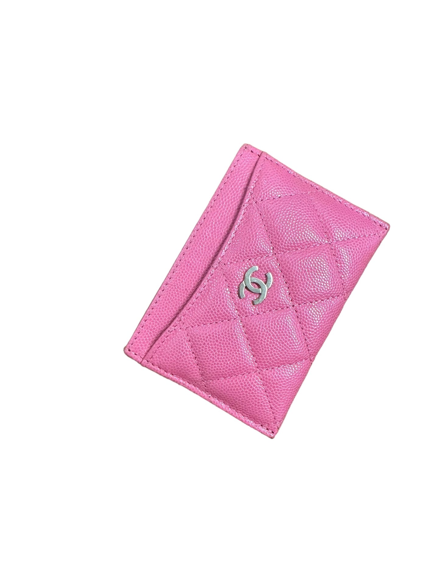 CHANEL - Pink Quilted Caviar Card Case